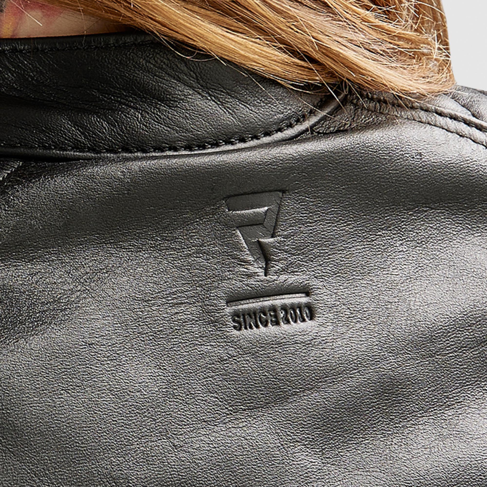 Side view of Rebelhorn Hunter 2 Ladies Motorcycle Leather Jacket
