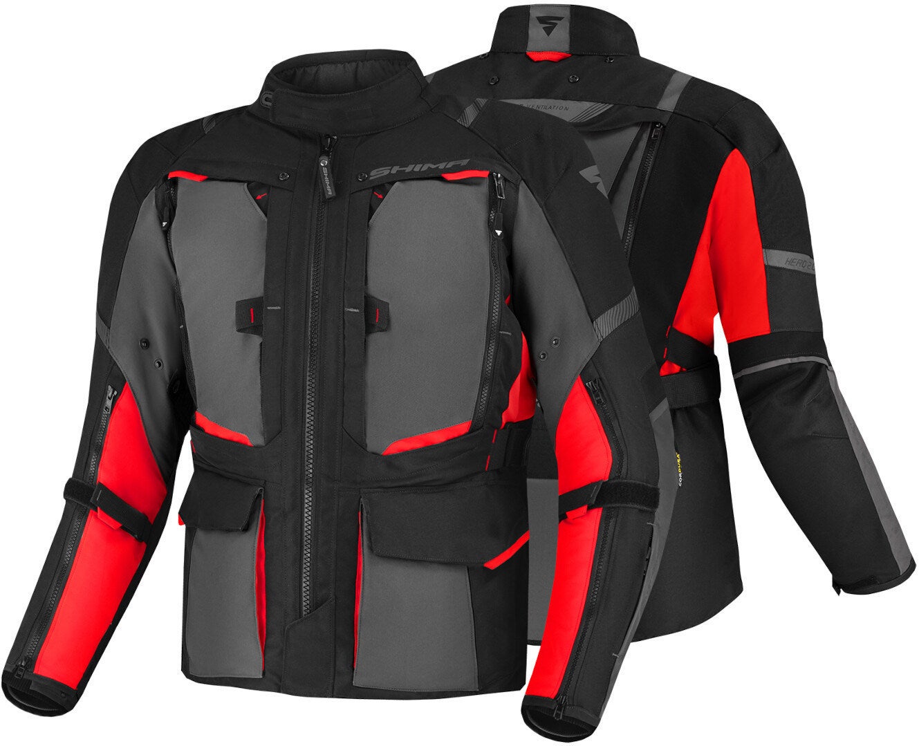 SHIMA Hero 2.0 waterproof Motorcycle Textile Jacket black/red XL Figure 3