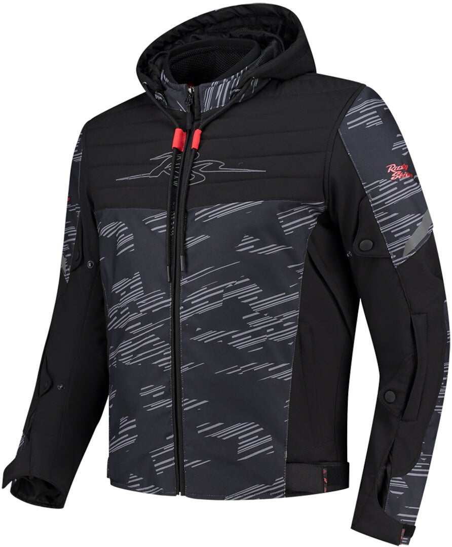 Rusty Stitches Liam Waterproof Motorcycle Textile Jacket black/grey/red 4XL Figure 1