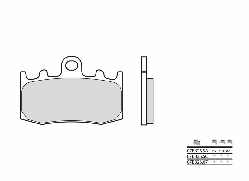 Brembo S.p.A. Plăcuțe de frână din metal sinterizat pe stradă - 07BB26SA Figura 1