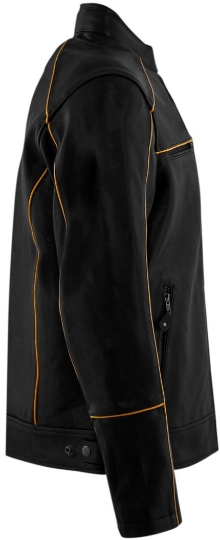 Rusty Stitches Chase Jachetă de piele de motocicletă Negru/Auriu 3XL Figura 3