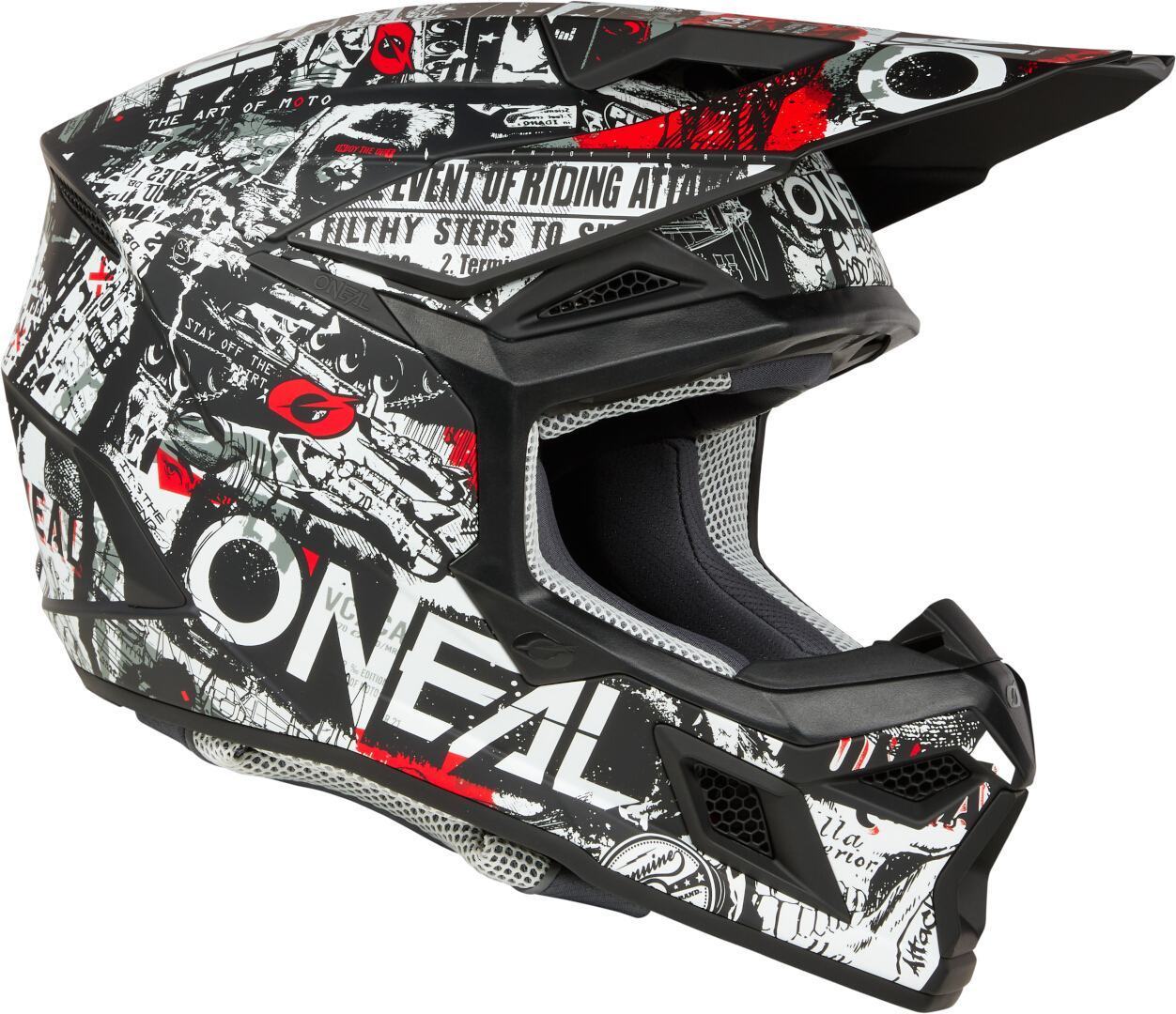 Oneal 3SRS Attack Motocross hjelm Sort/hvid S Figur 3