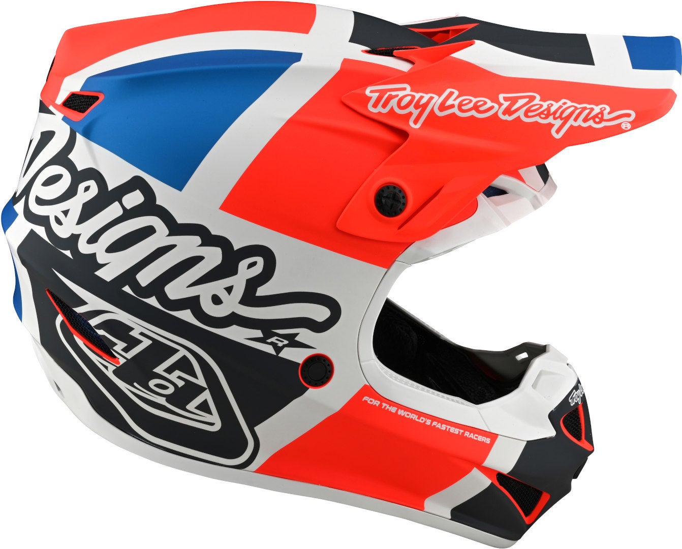 Troy Lee Designs SE4 Polyacrylite MIPS Quattro Casco Motocross Arancione/blu S (55/56) Figura 6