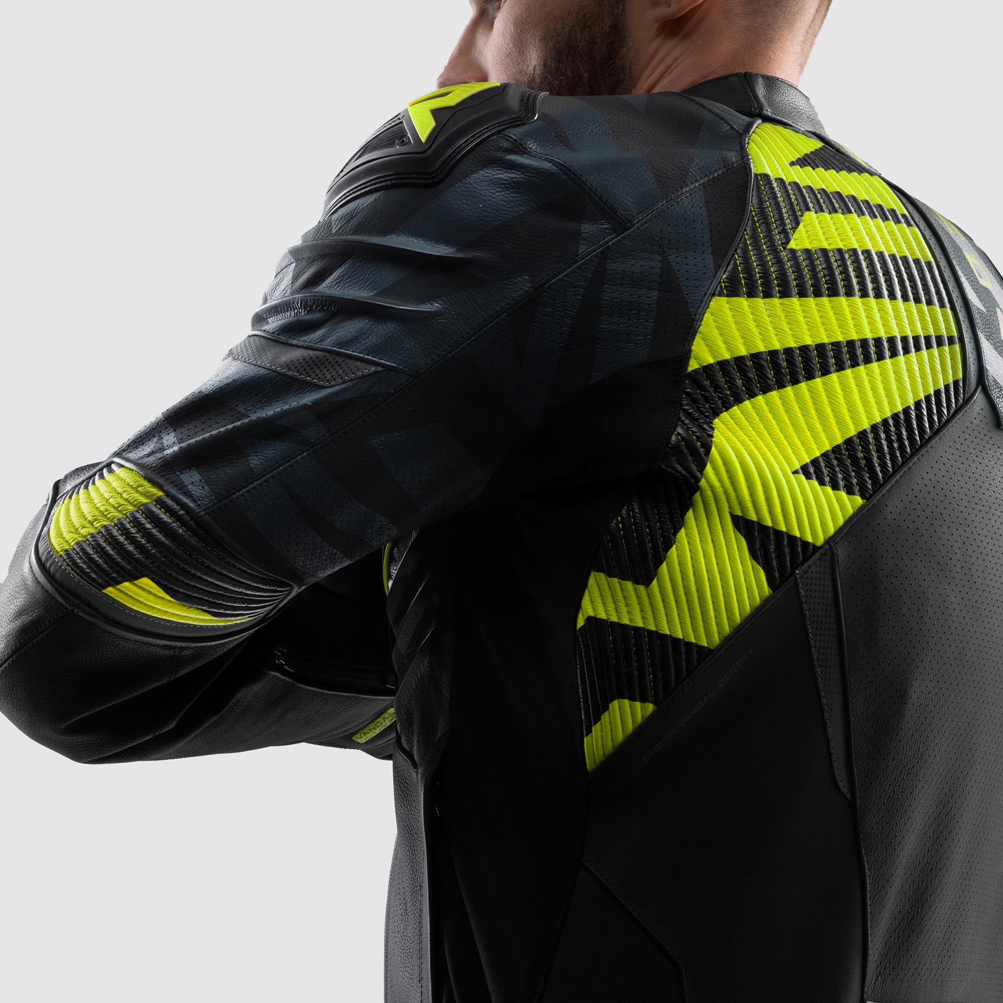 Rebelhorn Vandal 2 Motorcycle Leather Jacket black/grey/yellow 58 Figure 8