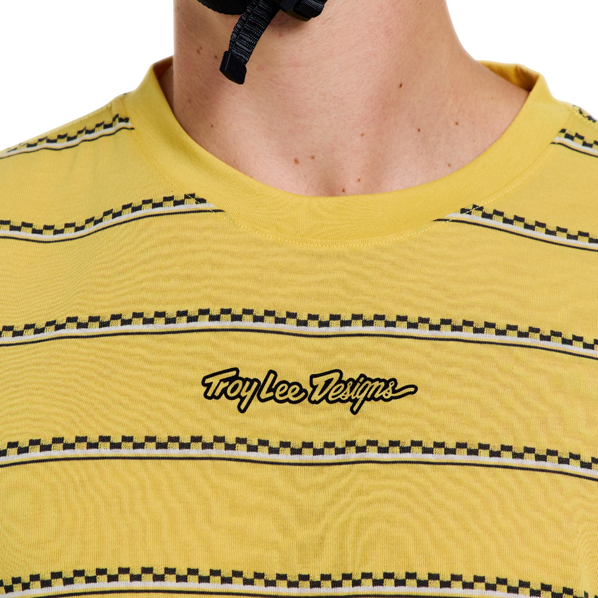 Side view of Troy Lee Designs Skyline Ride Checked Out Short Sleeve Bicycle Jersey