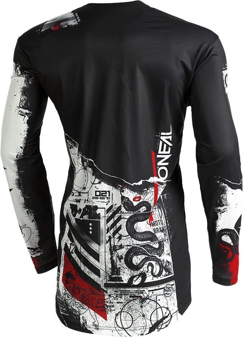 Oneal Mayhem Scarz V.22 Motocross Jersey sort/hvid/rød L Figur 2