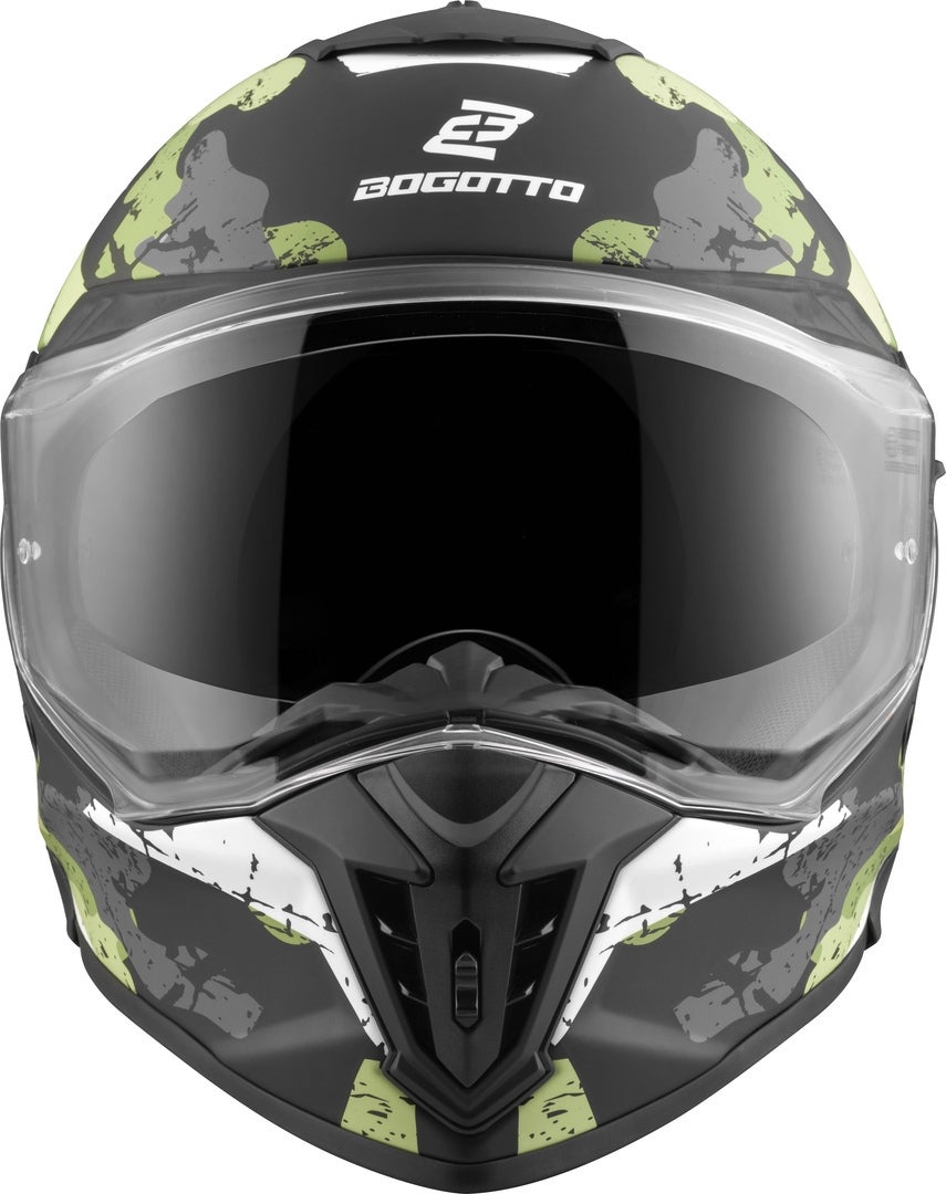 Bogotto FG-601 Sniper Enduro hjelm i glasfiber sort mat/grå/grøn L Figur 8
