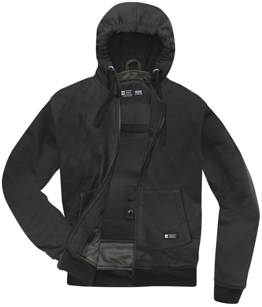 Merlin Hamlin Motorcykel Zip Hoodie Jacka svart S Figur 5