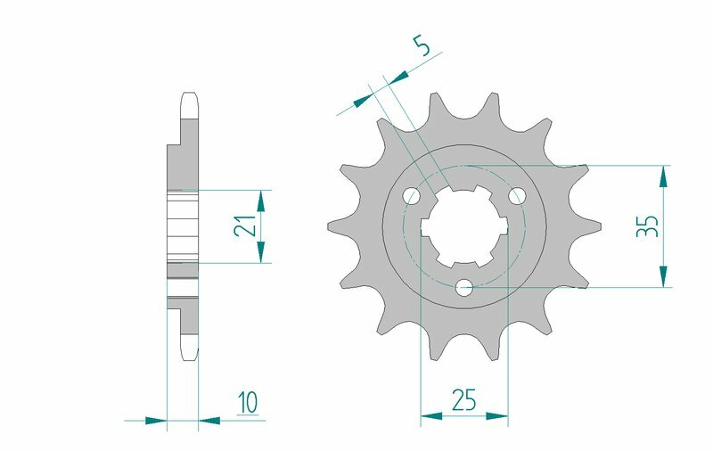 AFAM Steel Standard Front Sprocket 22600 - 520 Figure 1