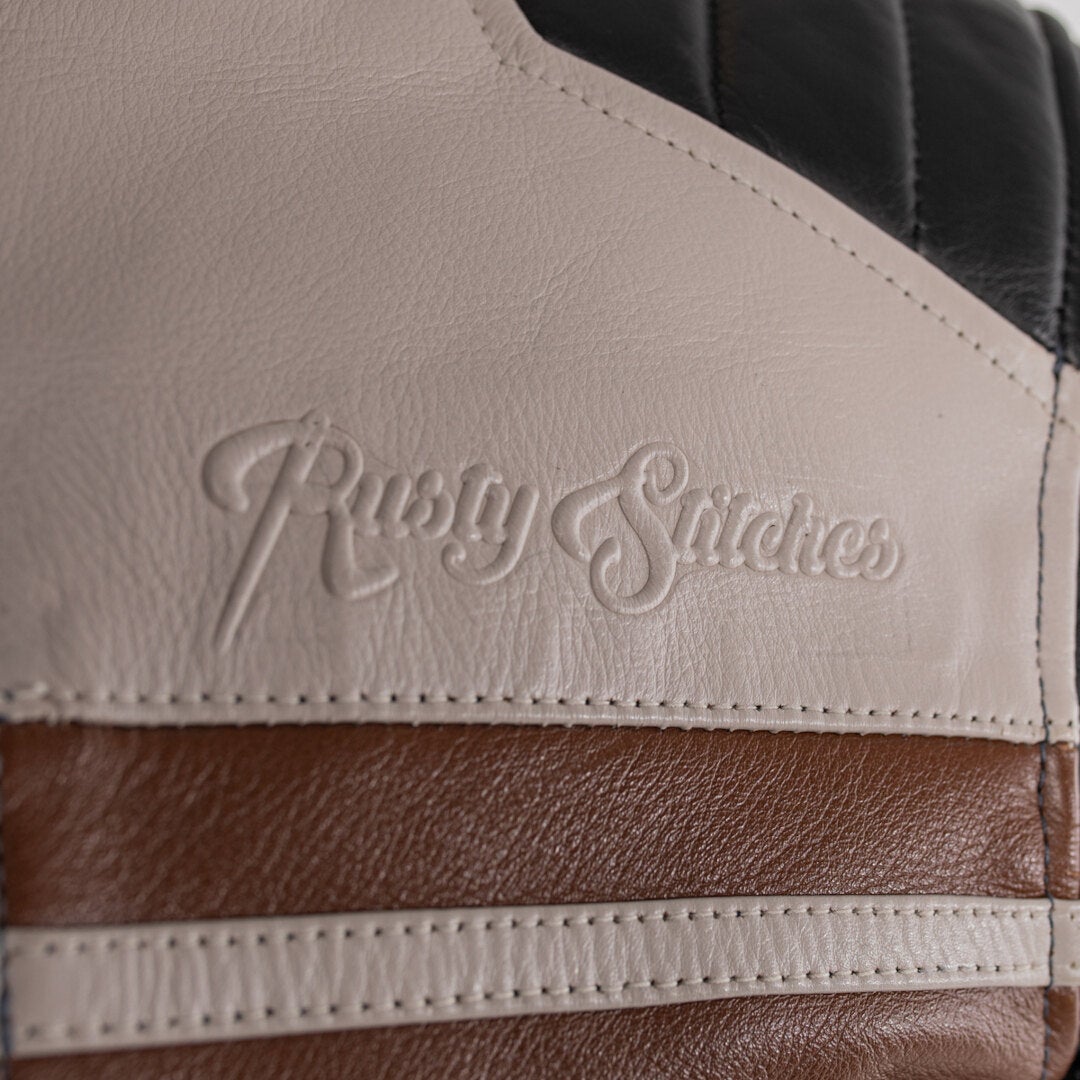 Rusty Stitches Steve Motocyklová kožená bunda šedá/černá XXL Obrázek 6