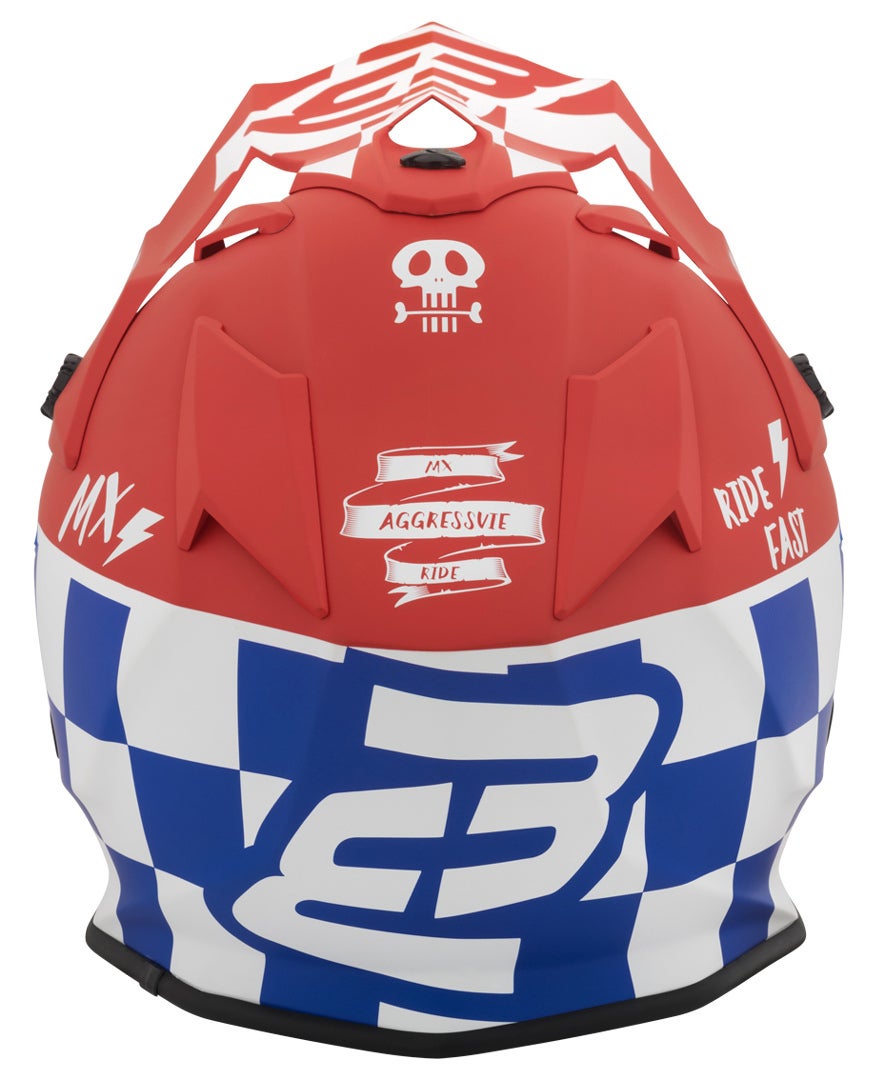 Bogotto V328 Xadrez Carbon Motocross Helmet blue/red/white L Figure 2
