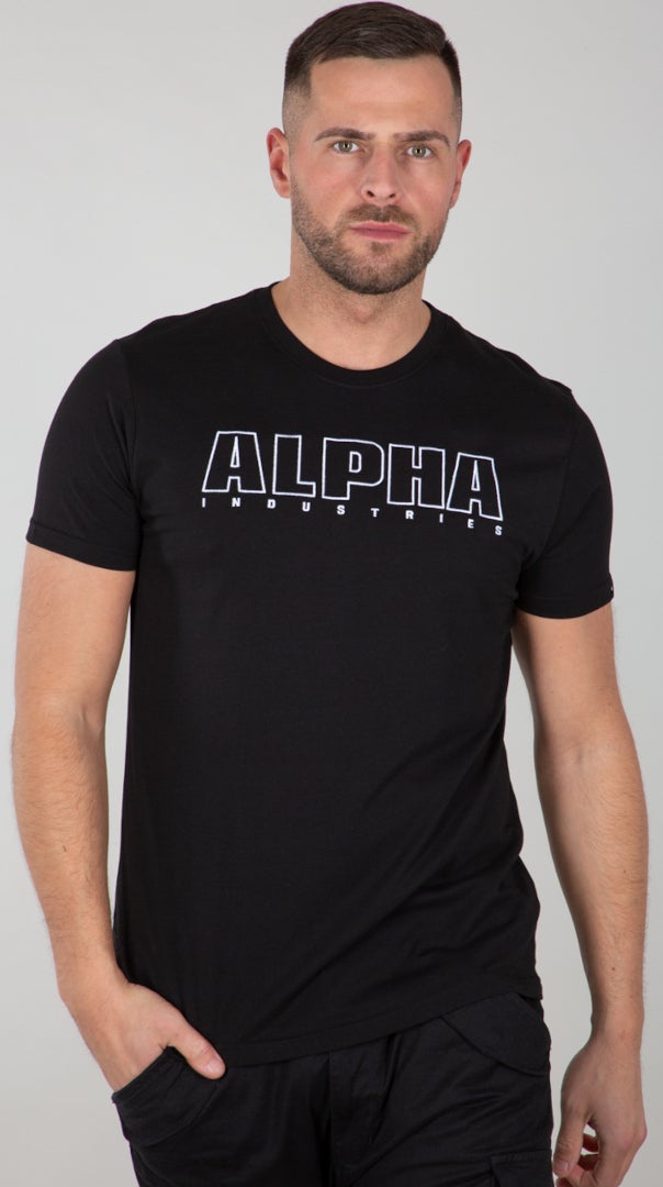 Alpha Industries Alpha Embroidery Heavy T-Shirt schwarz/weiß S Abbildung 1