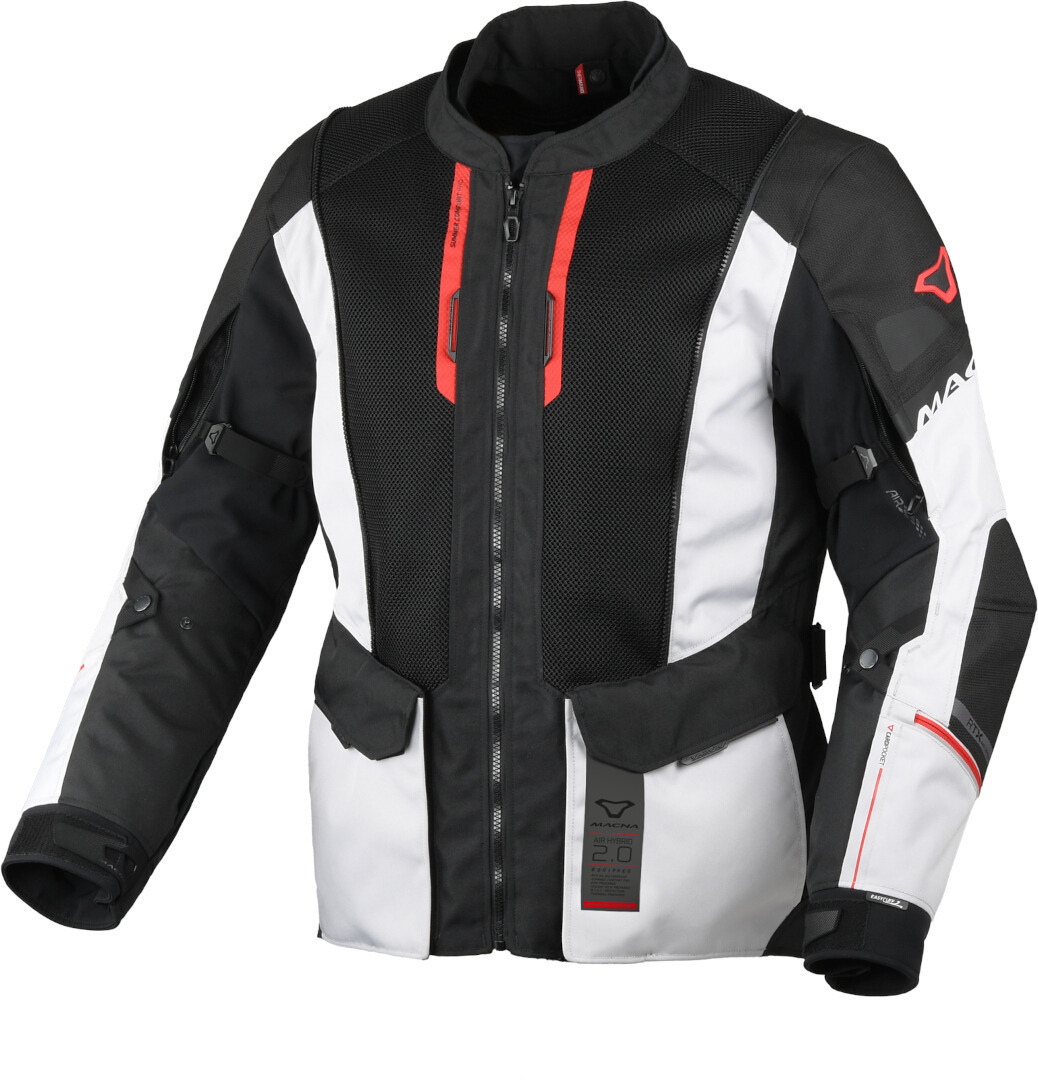 Macna Air Hybrid 2.0 waterproof Motorcycle Textile Jacket light grey/black/red XL Figure 2