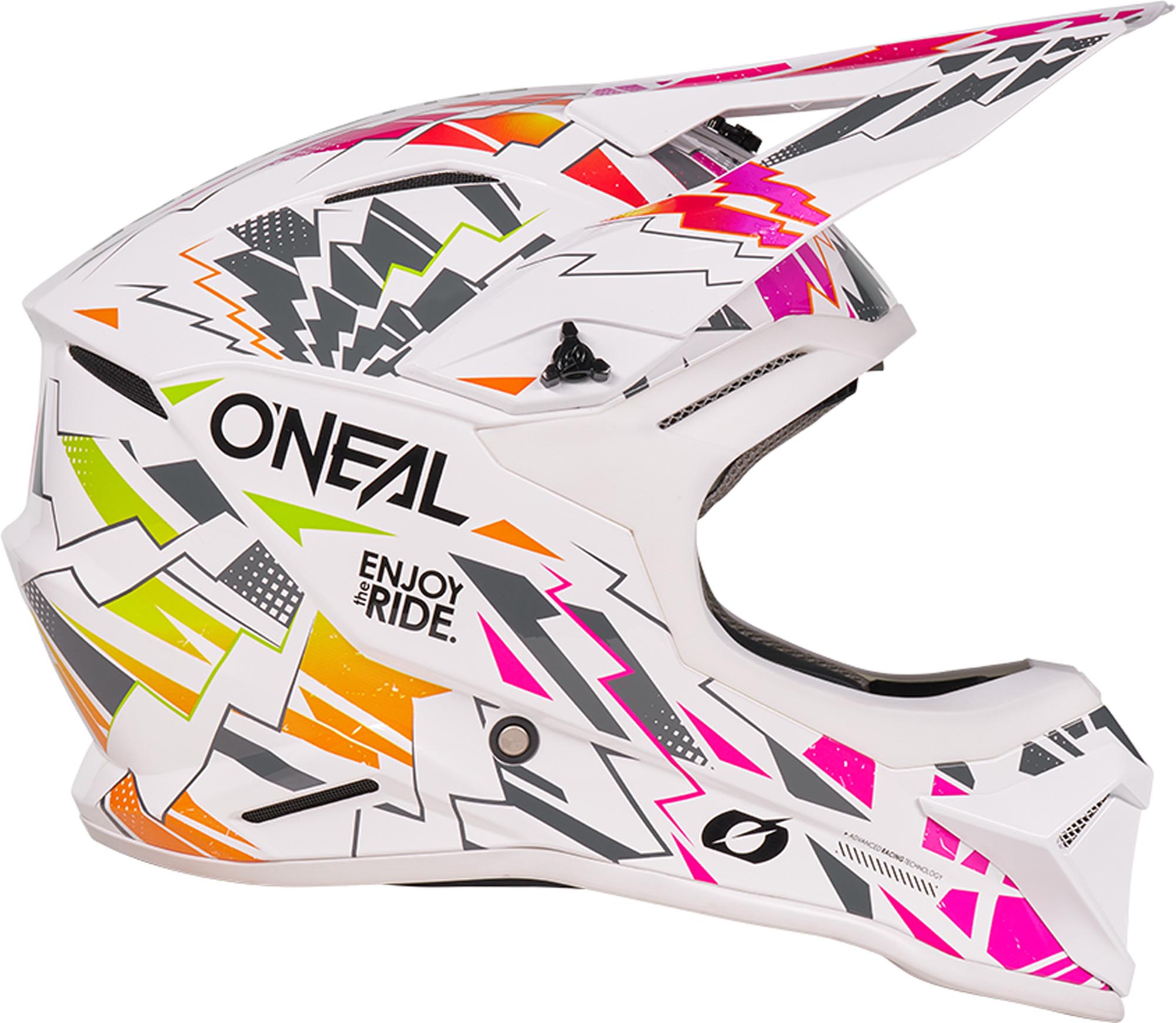 Oneal 1SRS Stixx Casco da motocross giovanile bianco/multicolore Y/M (48) Figura 5