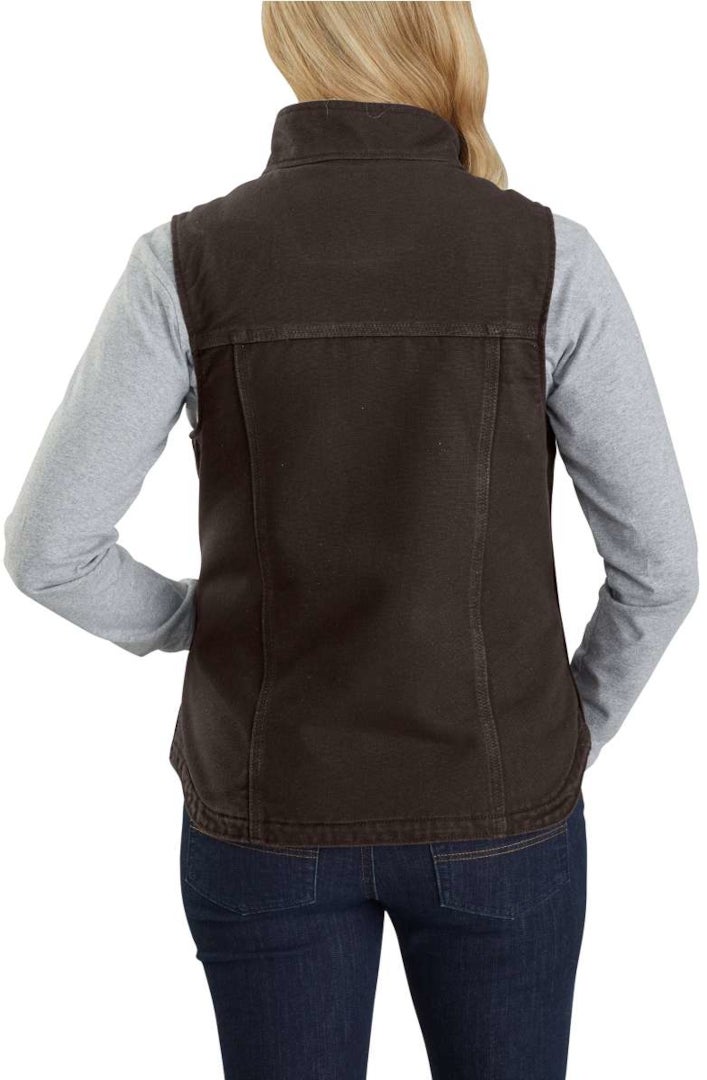 Carhartt Sherpa Lined Mock Neck Ladies Vest dark brown S Figure 5