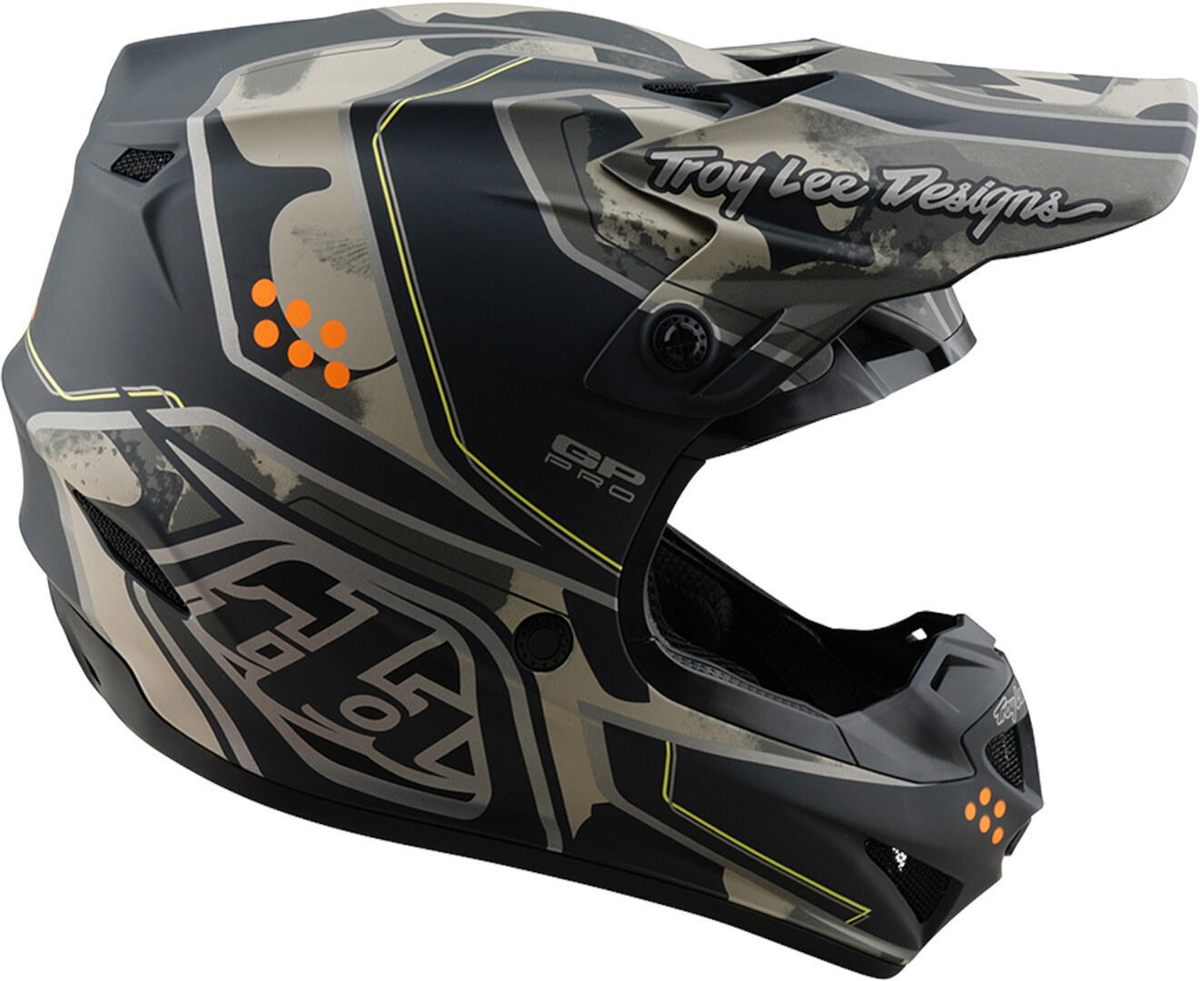 Troy Lee Designs GP Pro MIPS Trooper Motoross Hjelm sort/grå/grøn S (55/56) Figur 6