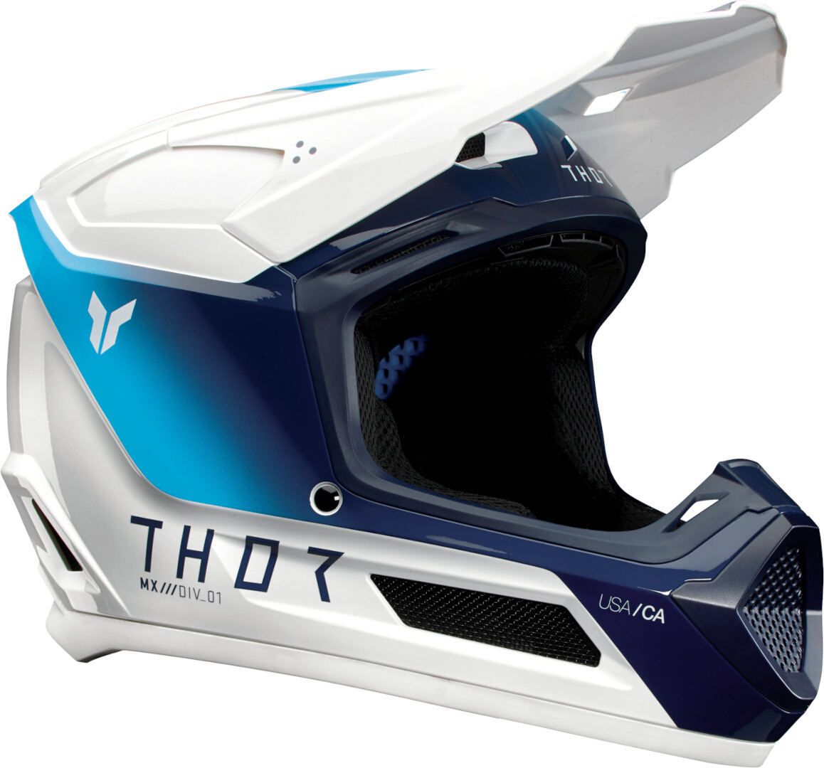 Thor Fleet Storm Cască de motocross pentru copii Alb/Albastru Y/M (50/51) Figura 1