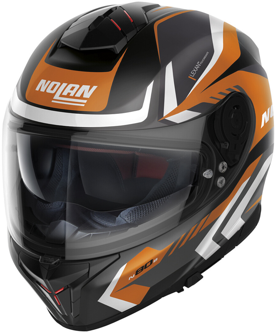Nolan N80-8 Rumble N-Com Cască Negru mat/portocaliu XXS (53/54) Figura 1