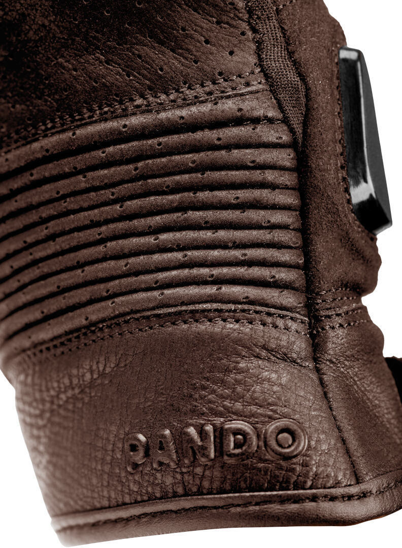 Pando Moto Onyx Black perforerede motorcykelhandsker brun L Figur 3