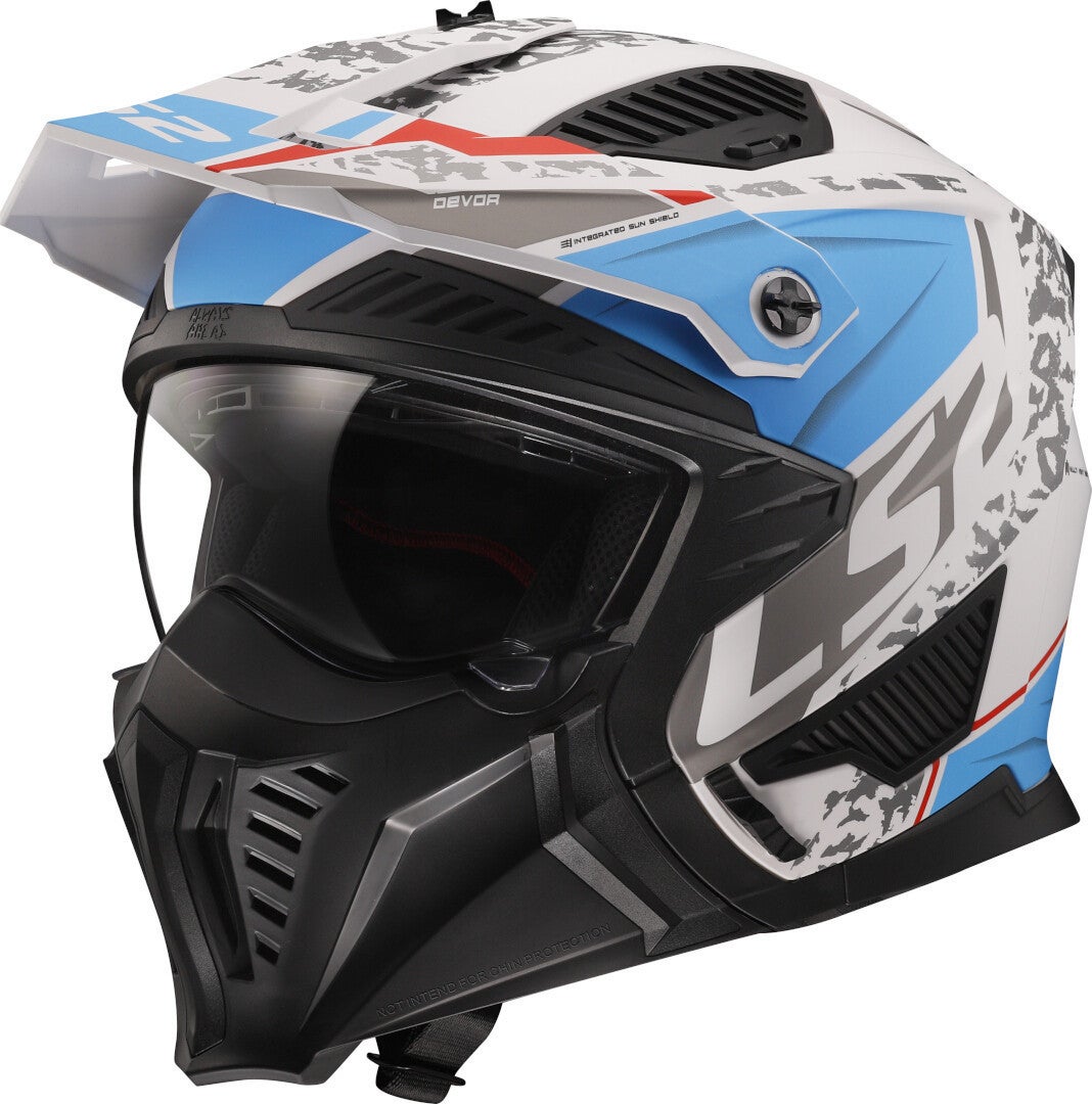 LS2 OF606 Drifter Devor Trial Helmet white matt/blue XL (61/62) Figure 1