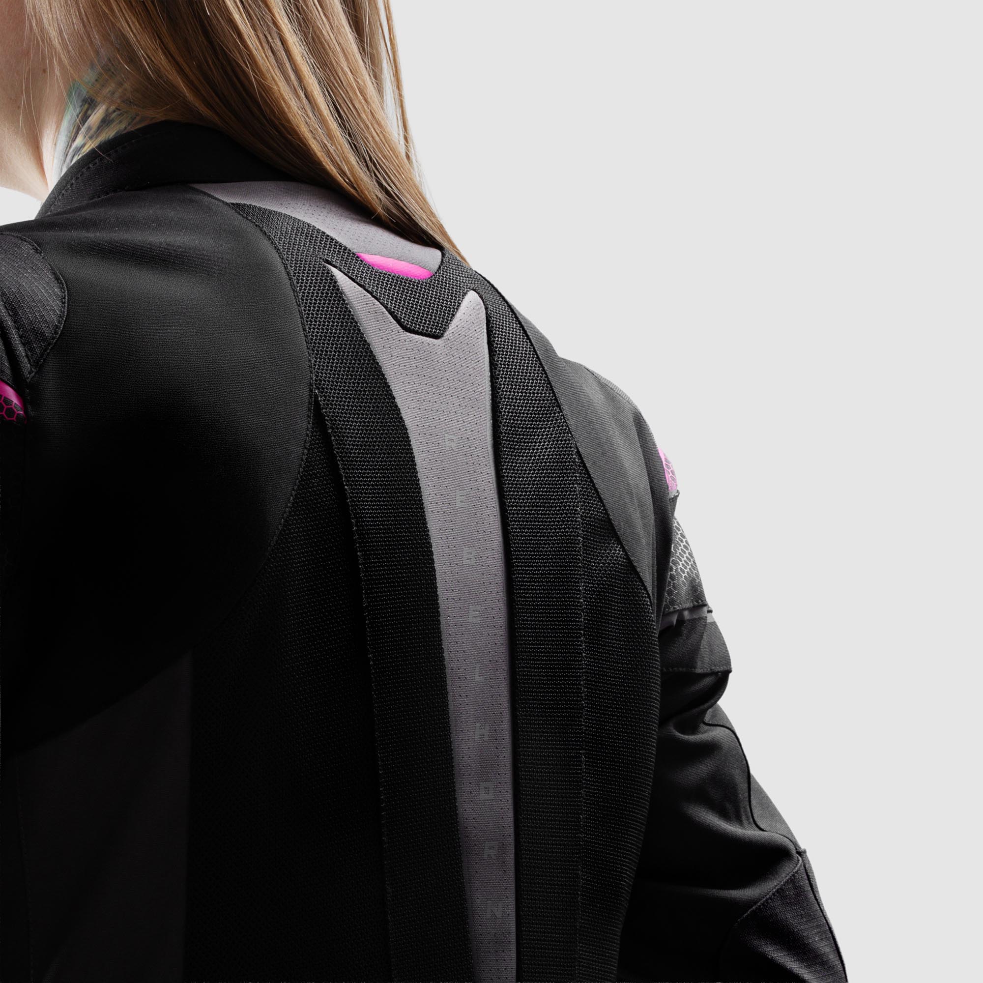Rebelhorn Hiflow 5 vandtæt dame motorcykel tekstiljakke sort/grå/pink 3XL Figur 11