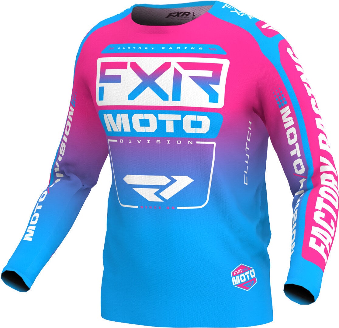 FXR Clutch 2024 Youth Motokrosový dres modrá/růžová L Obrázek 1