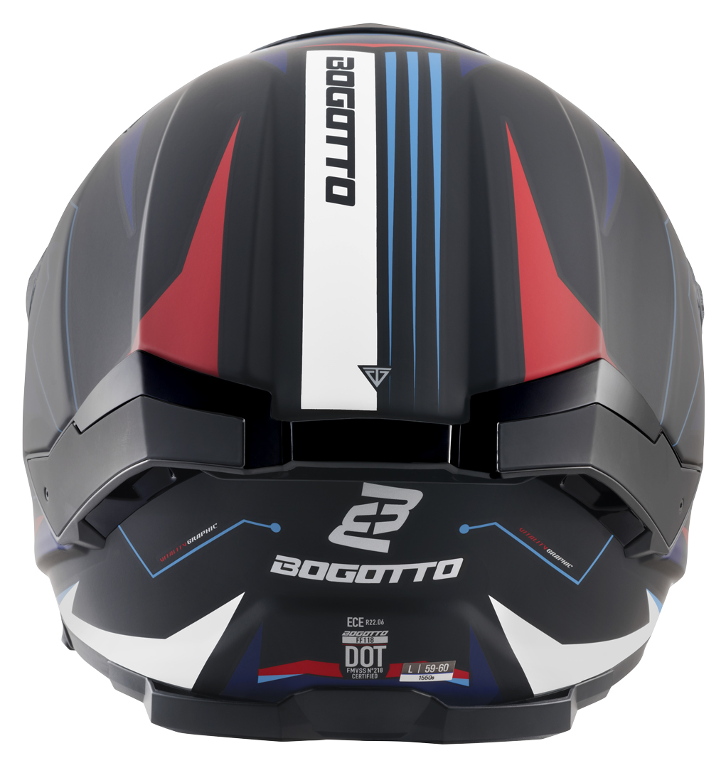 Bogotto FF118 Vilial Hjälm svart matt/vit/röd/blå L Figur 4