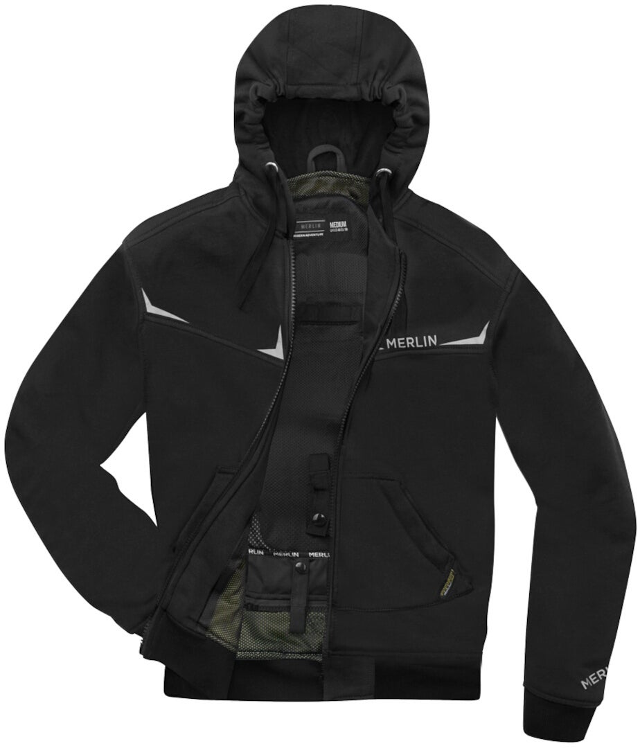 Merlin Easton Giacca con cappuccio con zip da moto nero 5XL Figura 4