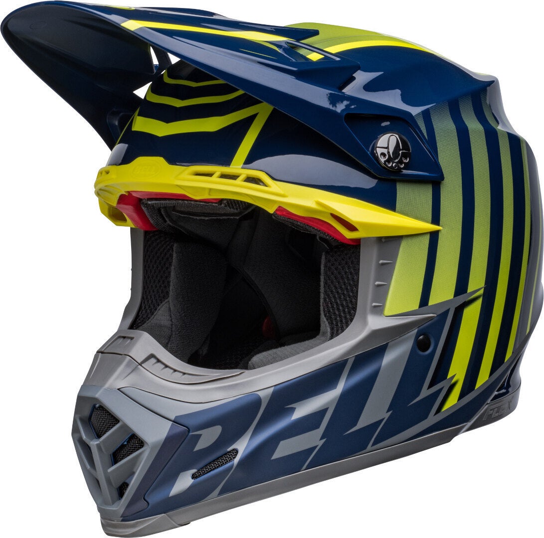 Bell Moto-9S Flex Sprint Casco Motocross blu/neon-giallo XL Figura 3