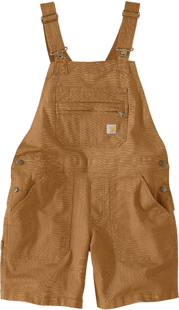 Carhartt Rugged Flex Relaxed Fit Canvas Ladies short Dungarees brown L Figure 1