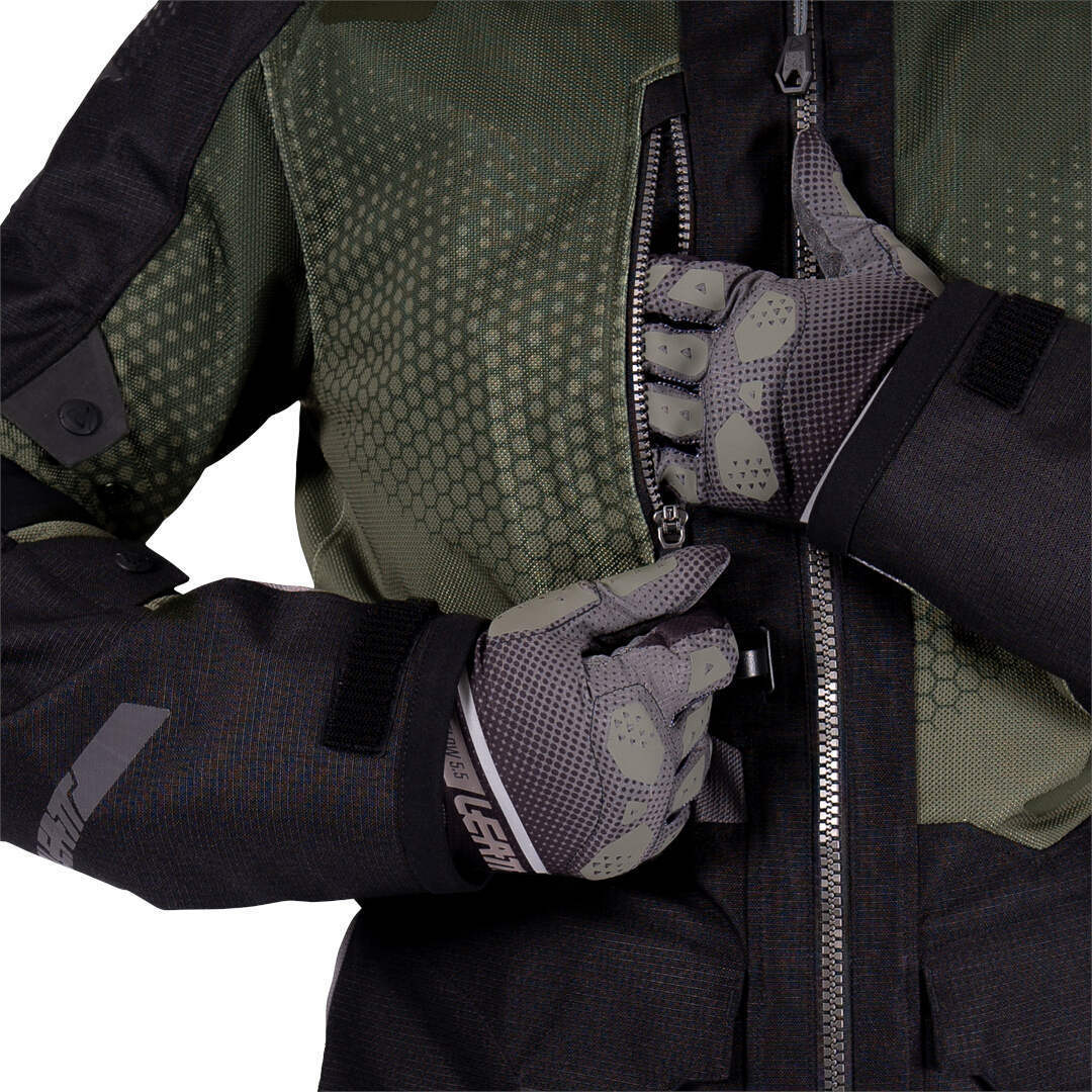 Side view of Leatt ADV Flowtour 5.5 waterproof Motorcycle Textile Jacket