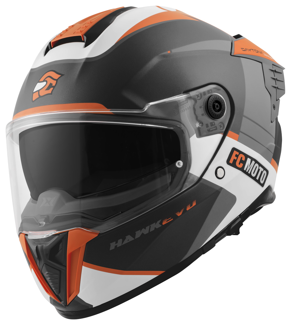 FC-Moto Hawk EVO-X Cască Negru mat/alb/portocaliu XS Figura 2