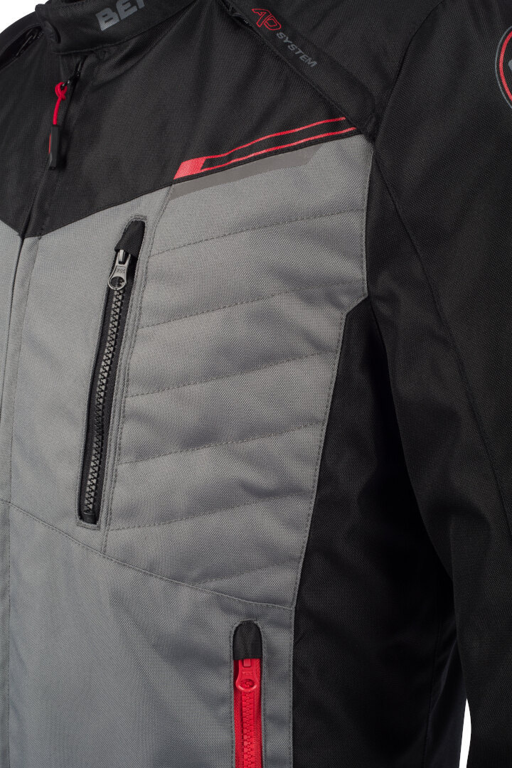 Bering Otago wasserdichte Motorrad Textiljacke schwarz/grau 4XL Abbildung 3