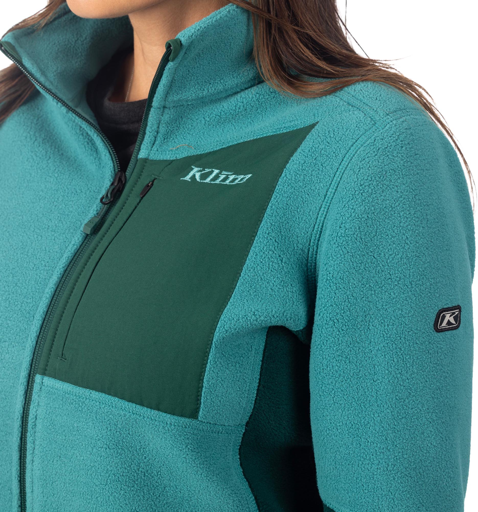 Klim Darby Canyon Jachetă din fleece pentru doamne verde/turcoaz M Figura 5