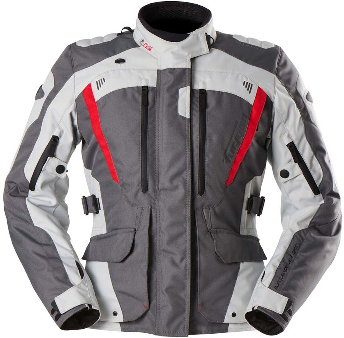 Furygan Apalaches Evo Ladies Motorcycle Textile Jacket grey/white/red 4XL Figure 1