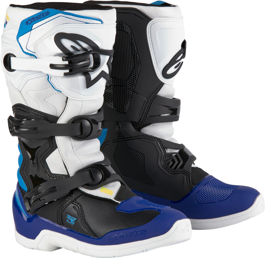 Alpinestars Tech 3S Cizme de motocross pentru tineret Alb/Negru/Albastru 5 (38) Figura 1