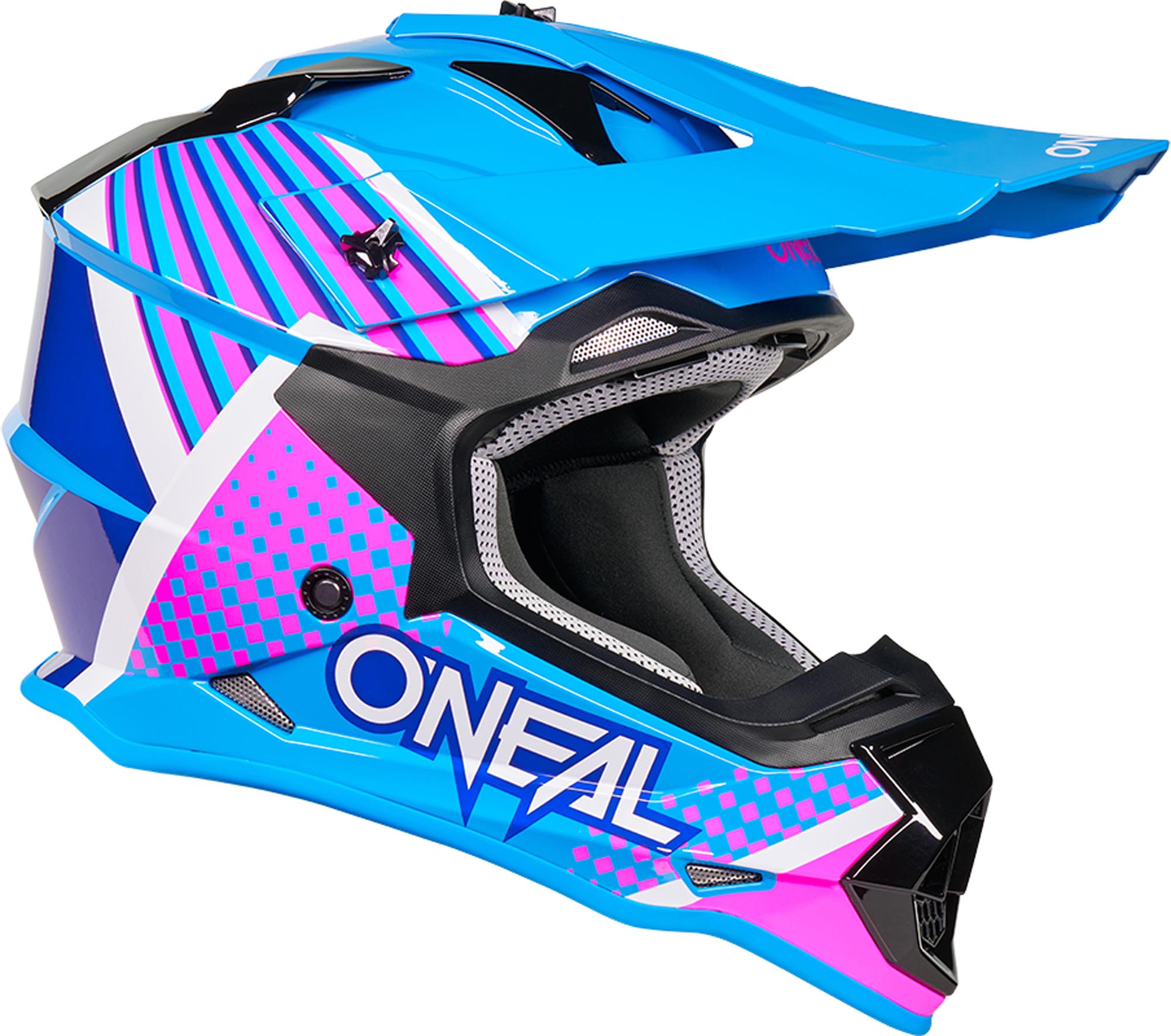 Oneal 2SRS Vector Casque de motocross noir/bleu/rose L (59/60) Figure 3