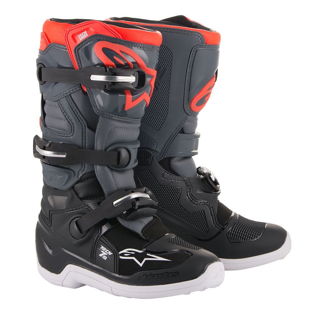 Alpinestars Tech 7S ユースモトクロスブーツ 黒/グレー/赤 37 図1