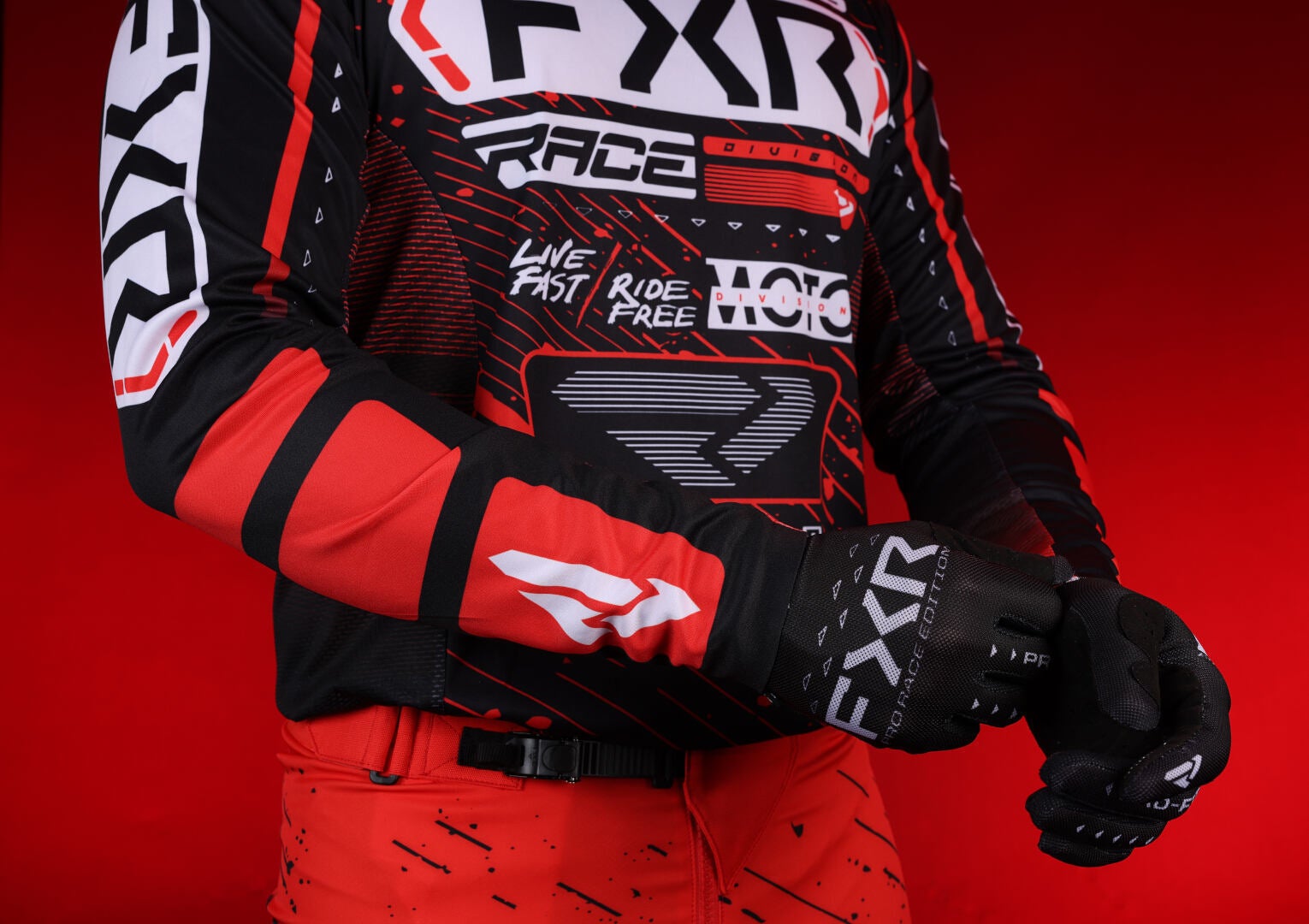 FXR Podium 2025 Motocross Jersey black/red/white M Figure 3