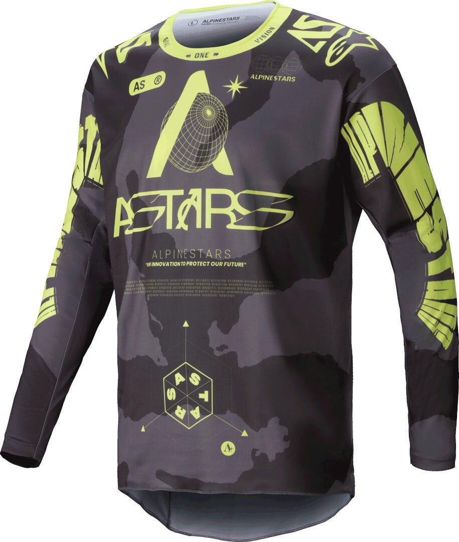Alpinestars Racer Hollow Motocross trøje grå/gul XXL Figur 1