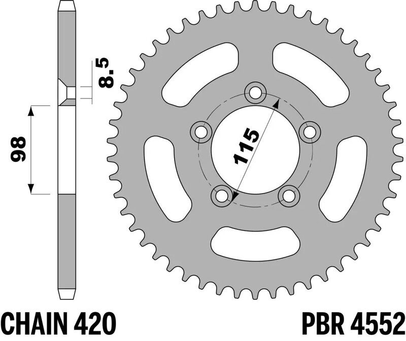 PBR Задно зъбно колело Alu Standard - 420 Фигура 1