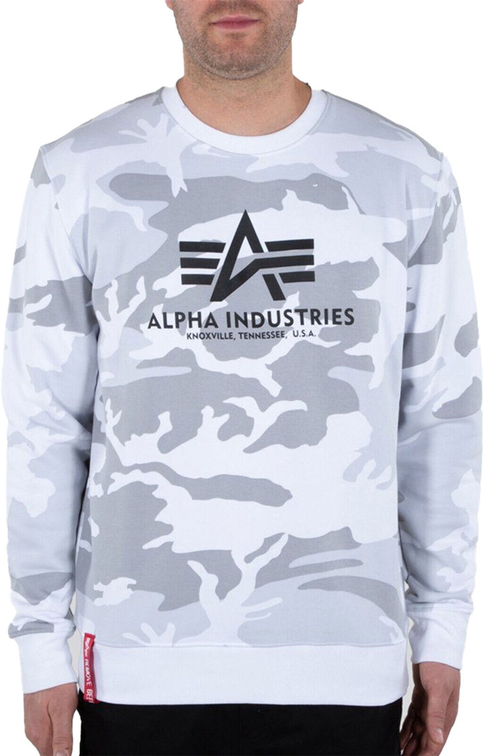 Alpha Industries Basic Camo トレーナー 白/迷彩 M 図1