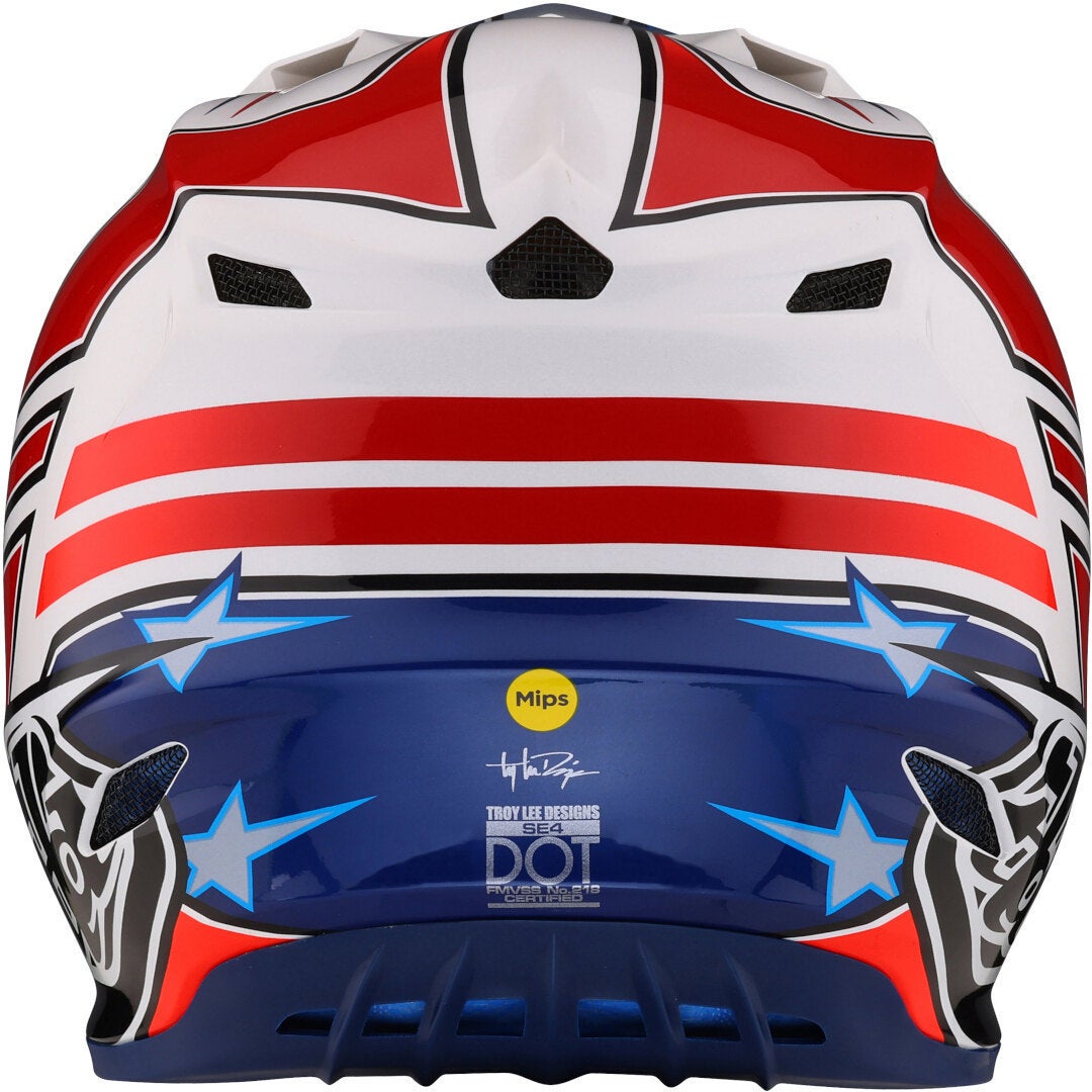 Troy Lee Designs SE4 Polyacrylite Flagstaff MIPS Casco da motocross rosso/bianco/blu M (57/58) Figura 3