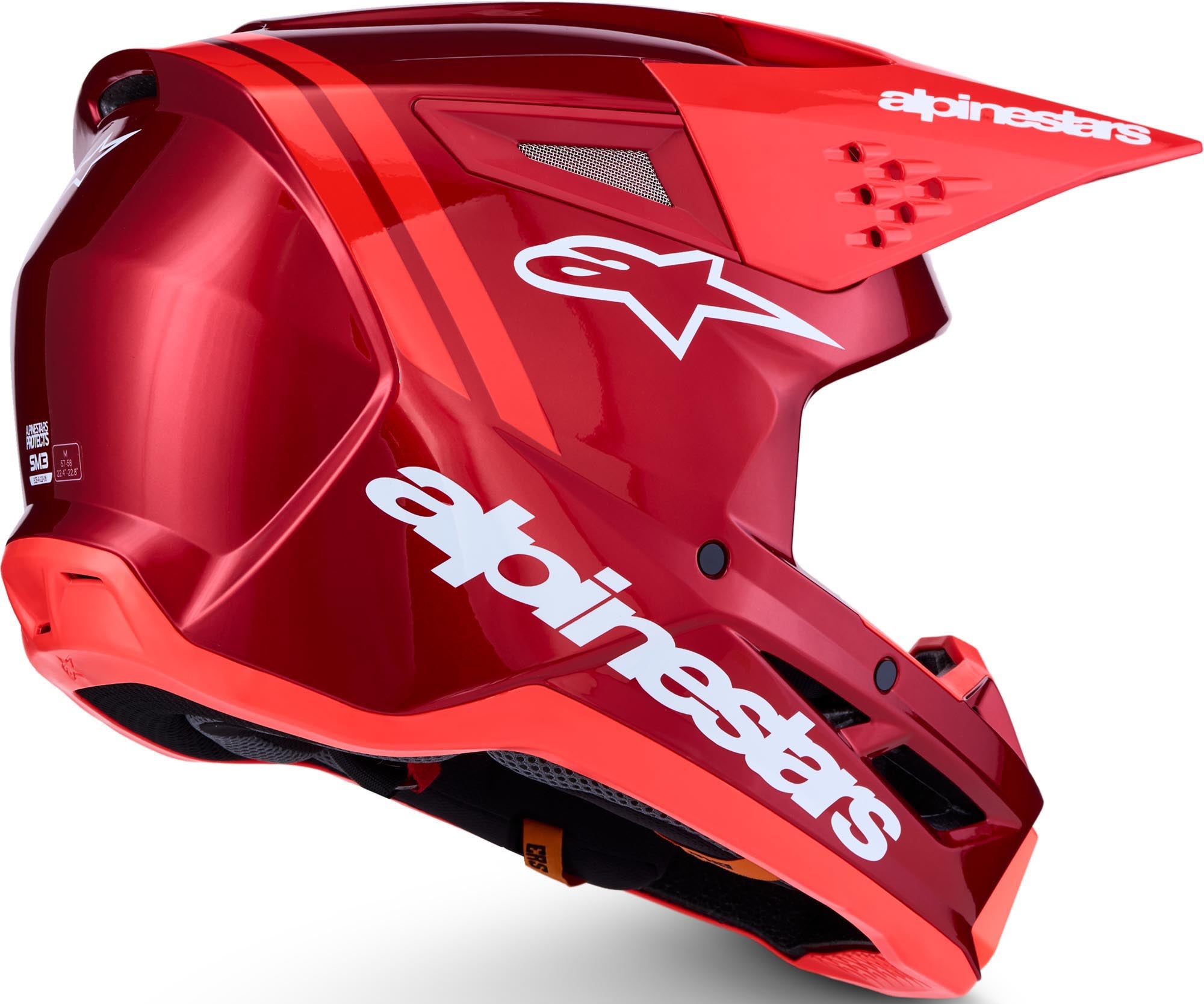 Alpinestars S-M3 Radium Motorcross helm rood/wit S (55/56) Figuur 7