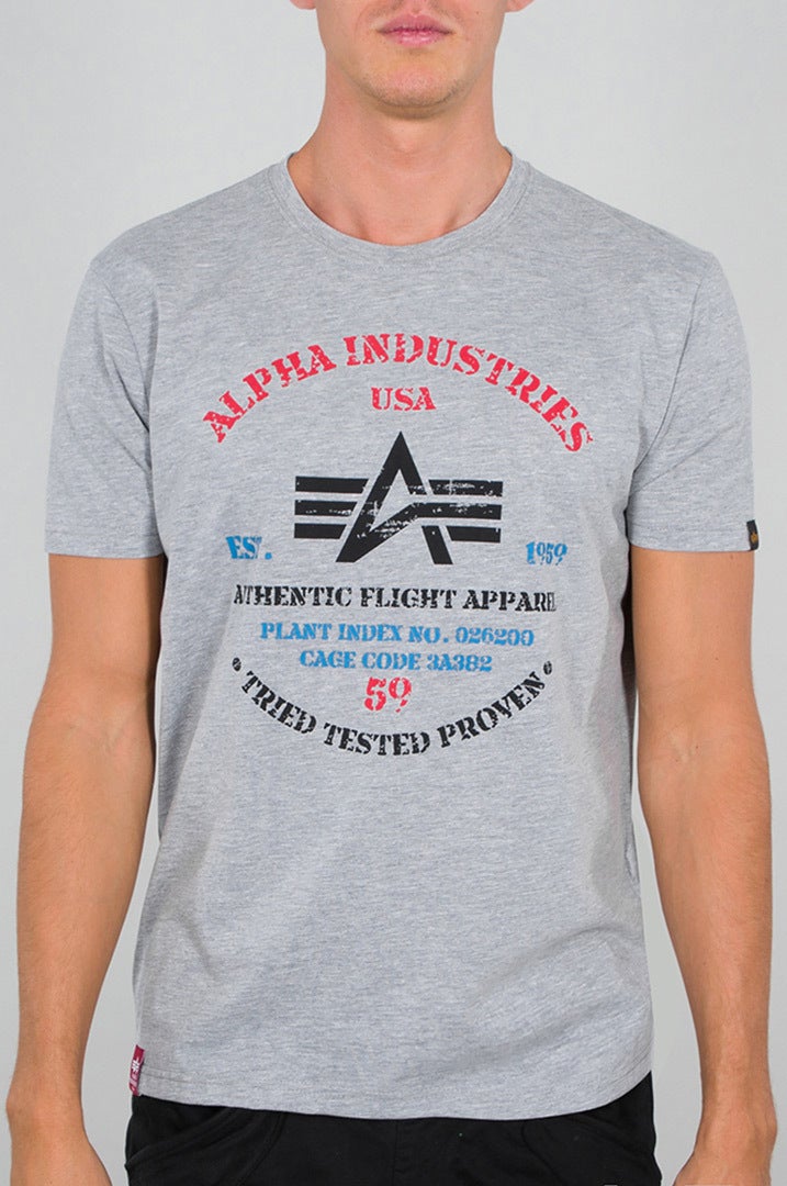 Alpha Industries Authentic Print T-paita harmaa XL Kuva 1