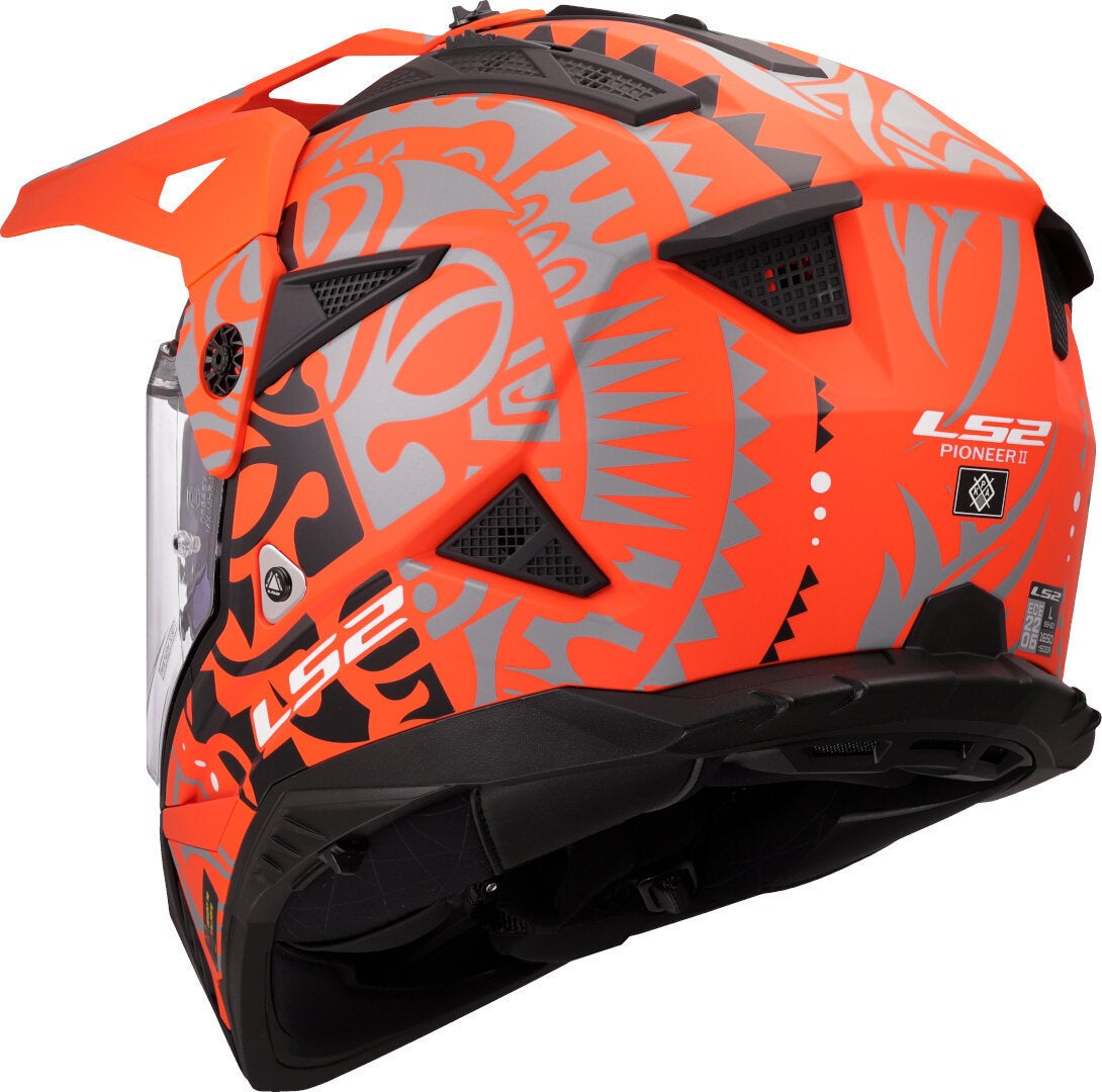 LS2 MX702 Pioneer II Rangi Motocross Helm orange matt S (55/56) Abbildung 3