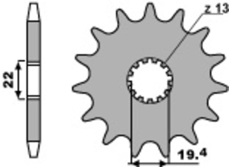 PBR Pinion frontal standard din oțel - 520 Figura 2