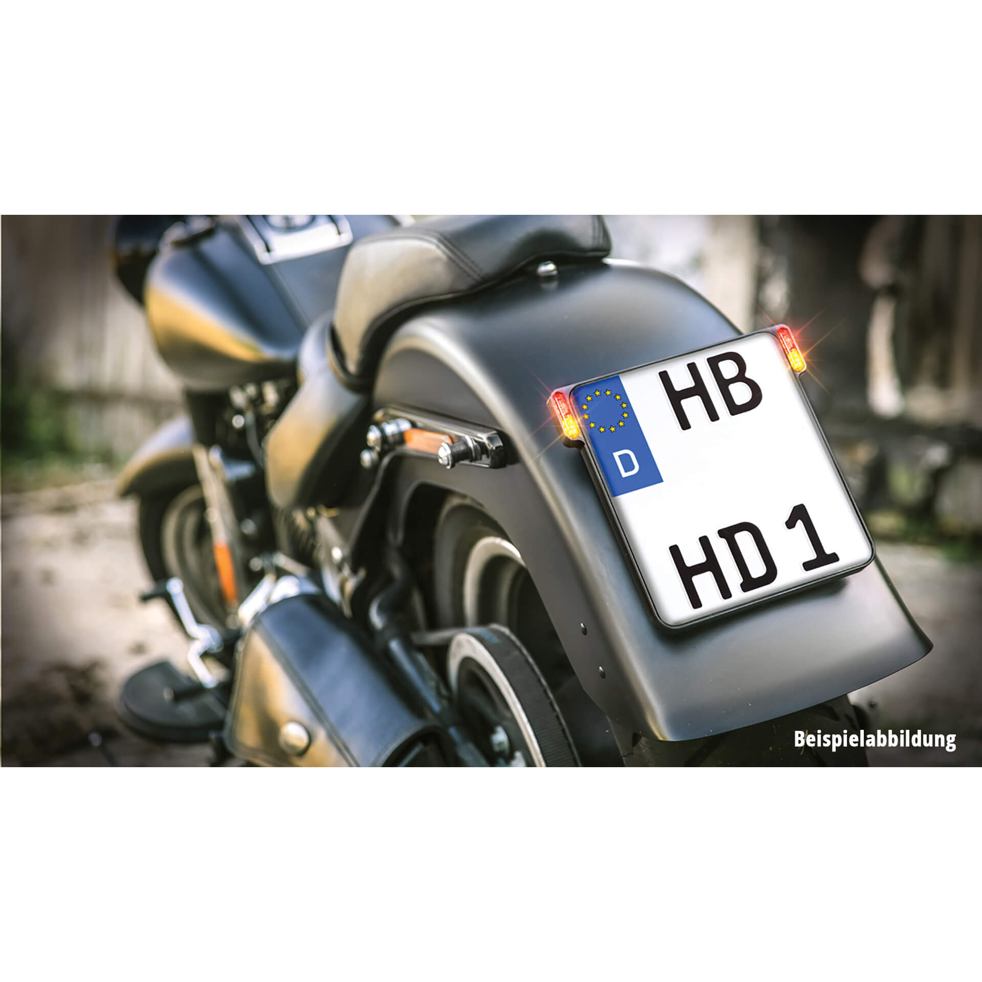 Porta-placas ALL-IN-ONE da HeinzBikes com indicadores de LED, preto anodizado Artigo principal Figura 1