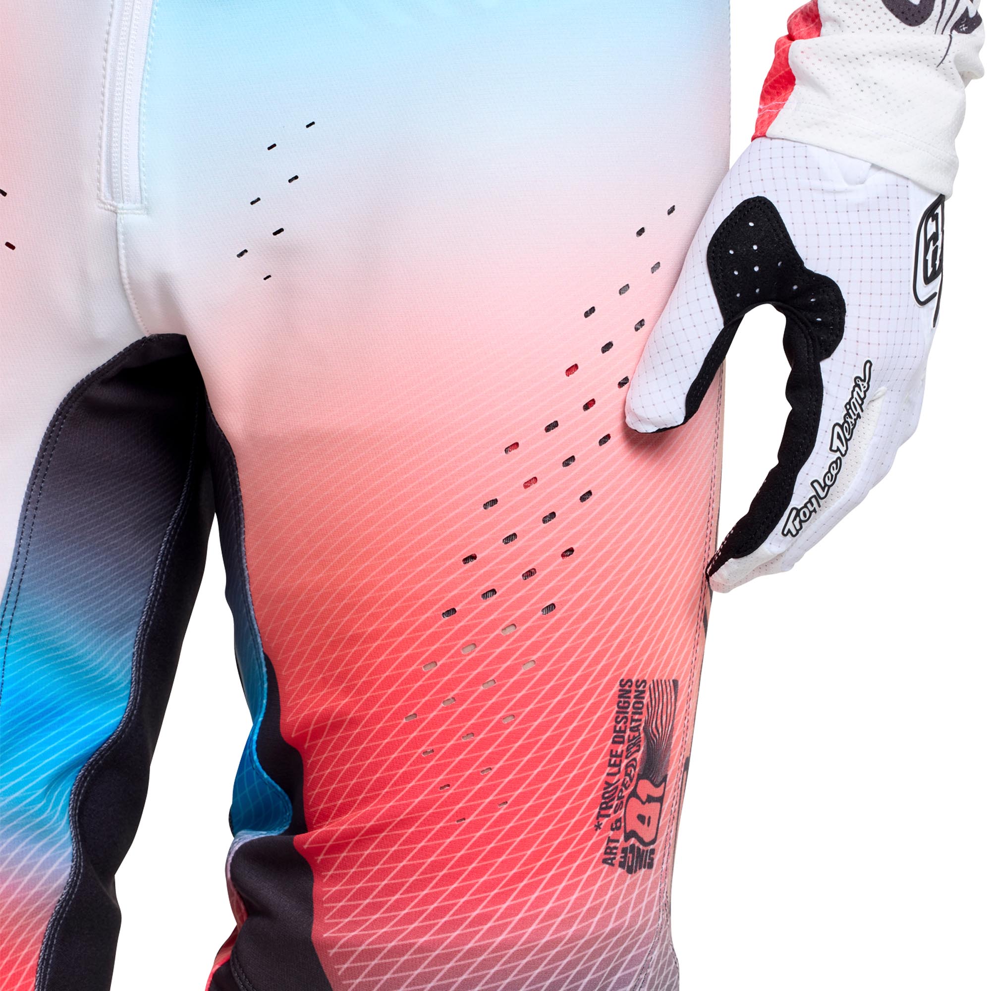 Troy Lee Designs SE Pro Wander Motokrosa bikses zils/balts/melns/sarkans 34 6. attēls
