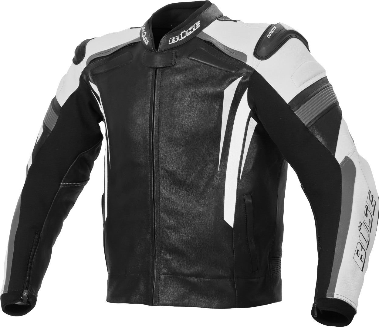 Büse Track Jaqueta de couro da motocicleta preto/branco 46 Figura 1
